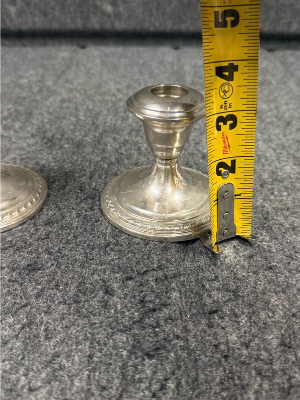 La Pierre Sterling Vintage Pair of Silver Decorative Candle Holders - Picture 13 of 15